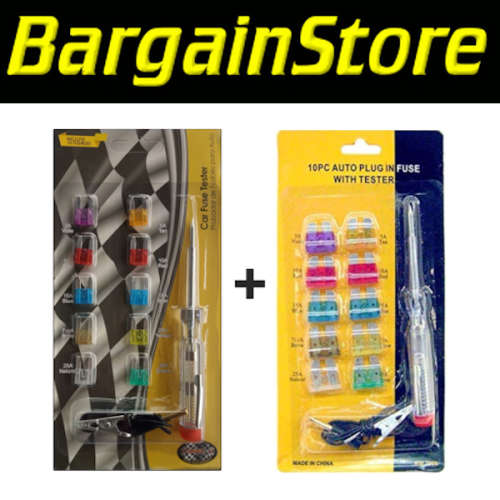 20 Piece Assorted Vehicle Fuse Set + Tester Pen - 3 ON AUCTION