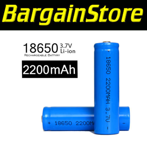 3.7v 2200mAh Rechargeable 18650 Lithium Battery - 2 ON AUCTION