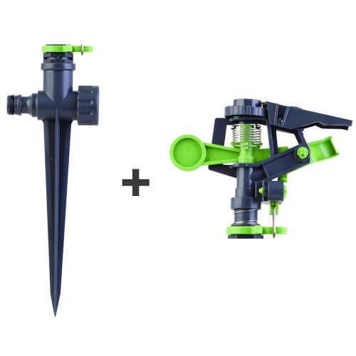 Adjustable Impact Sprinkler with Hose Pipe Spike - 3 ON AUCTION