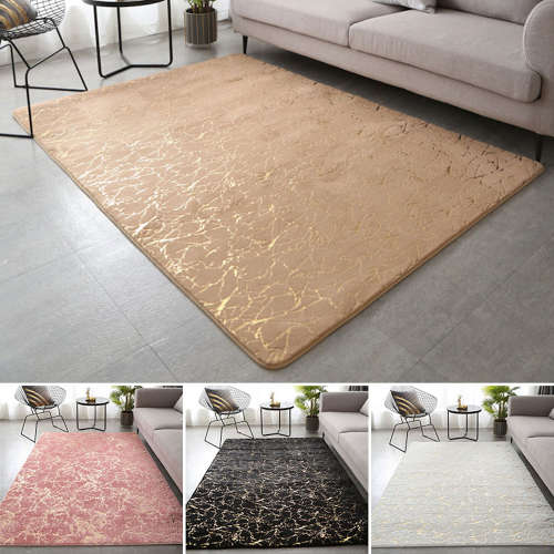 Soft, Marble Carpet with Gold Detailing