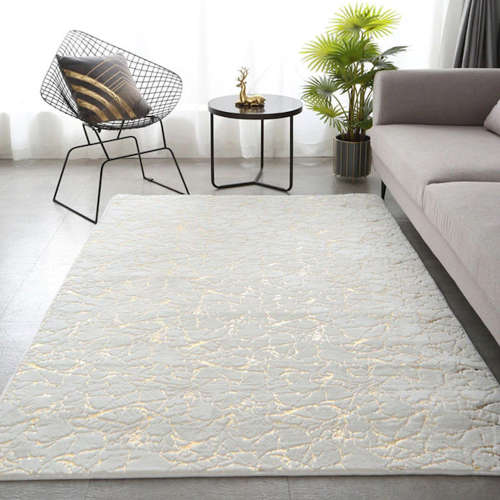 Soft, Marble Carpet with Gold Detailing