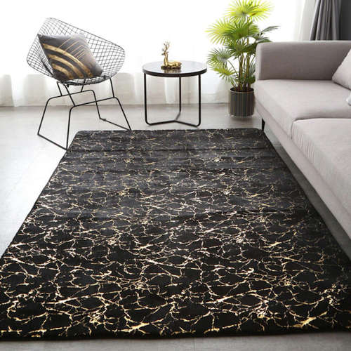 Soft, Marble Carpet with Gold Detailing