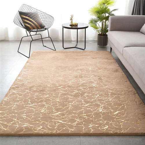 Soft, Marble Carpet with Gold Detailing