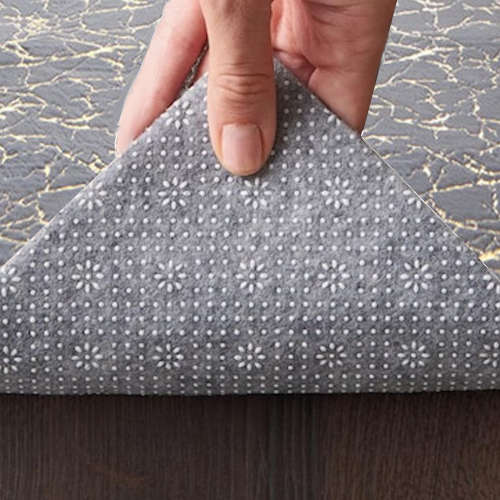 Soft, Marble Carpet with Gold Detailing