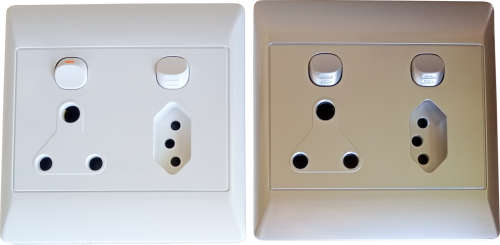 Double Wall Socket with 2pin/NEW SA PLUG, 3pin and switches - 3 ON AUCTION