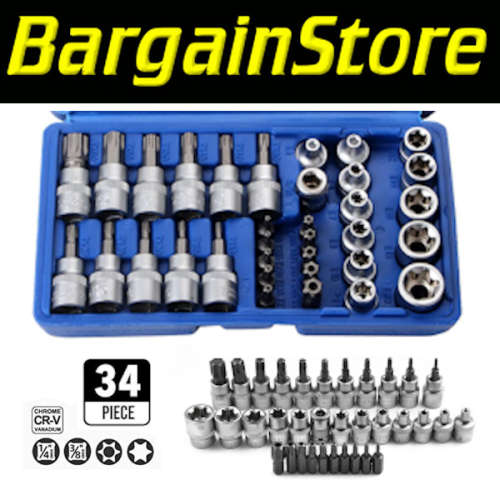 34 Piece E-Torx Socket Bit Set - New Low Shipping