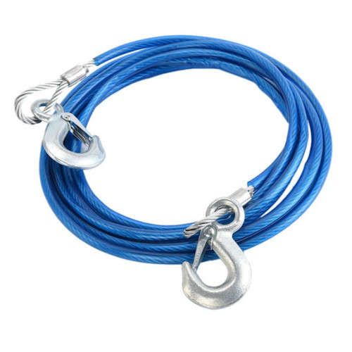 Heavy Duty 4m 5T STEEL Tow Rope with Forged Hook Safety Latches - NEW LOW SHIPPING