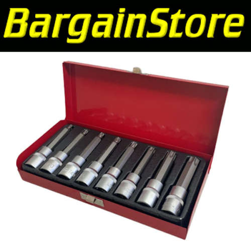8 Piece Deep Reach Spline Drive Socket Bit Set