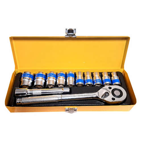 12 Piece 1/2` Socket and Ratchet Driver Set
