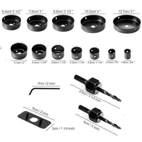 16 Piece Drill Hole Saw Set