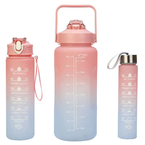 3 Piece Motivational Water Bottle Set