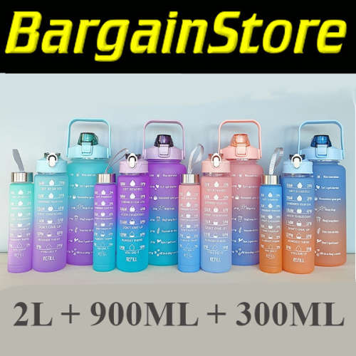 3 Piece Motivational Water Bottle Set