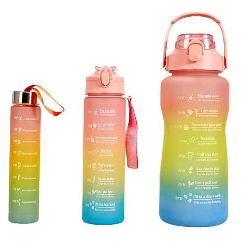 3 Piece Motivational Water Bottle Set