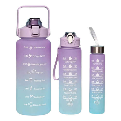 3 Piece Motivational Water Bottle Set