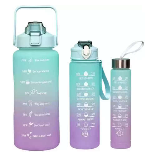3 Piece Motivational Water Bottle Set