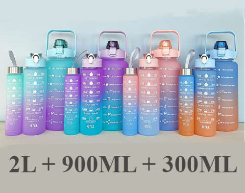 3 Piece Motivational Water Bottle Set