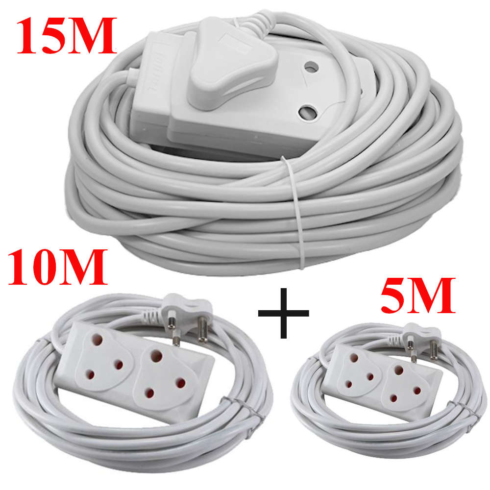 15m, 10m and 5m Extension Cord Combo