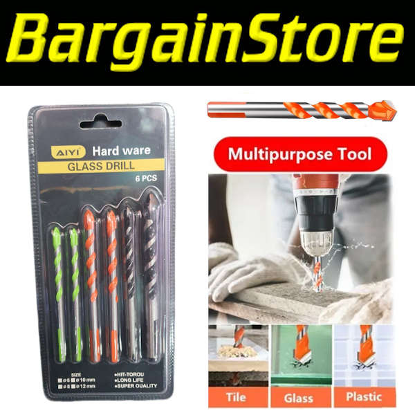 6pc Glass and Tile Drill Bit Set