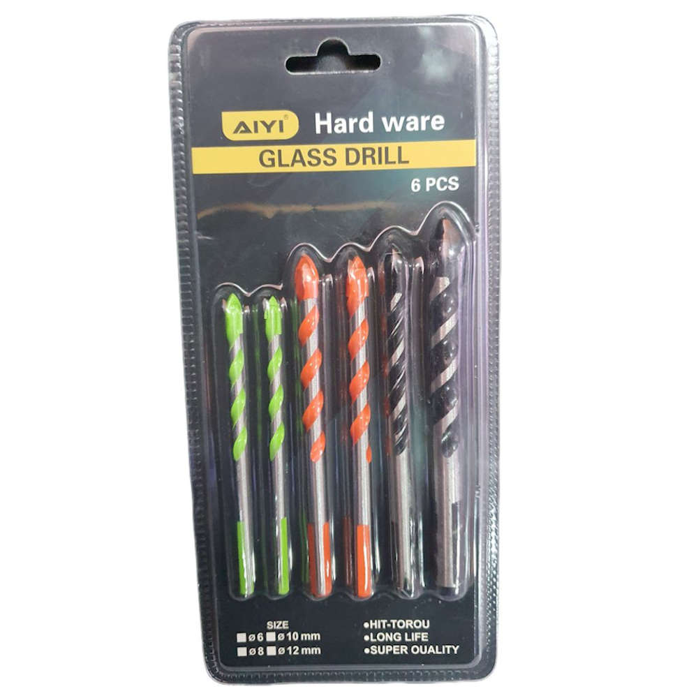 6pc Glass and Tile Drill Bit Set