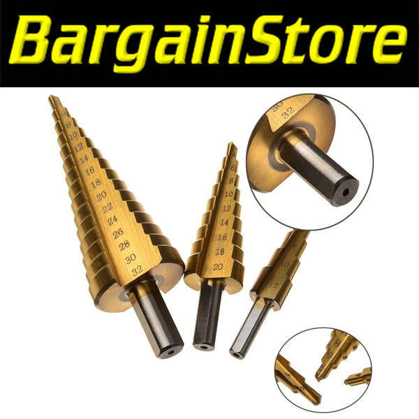 3pc HSS Step Bit Drill Set