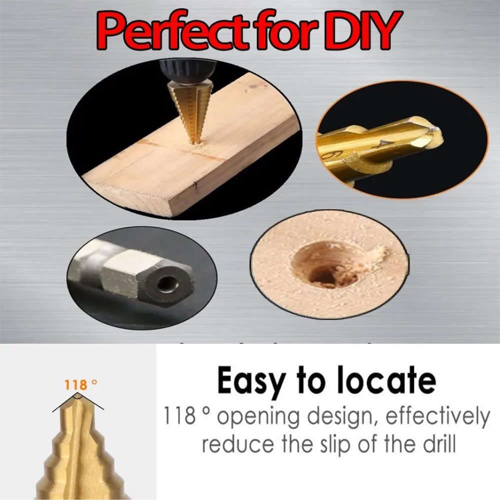 3pc HSS Step Bit Drill Set