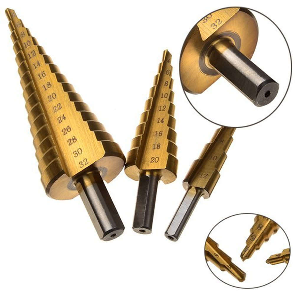3pc HSS Step Bit Drill Set