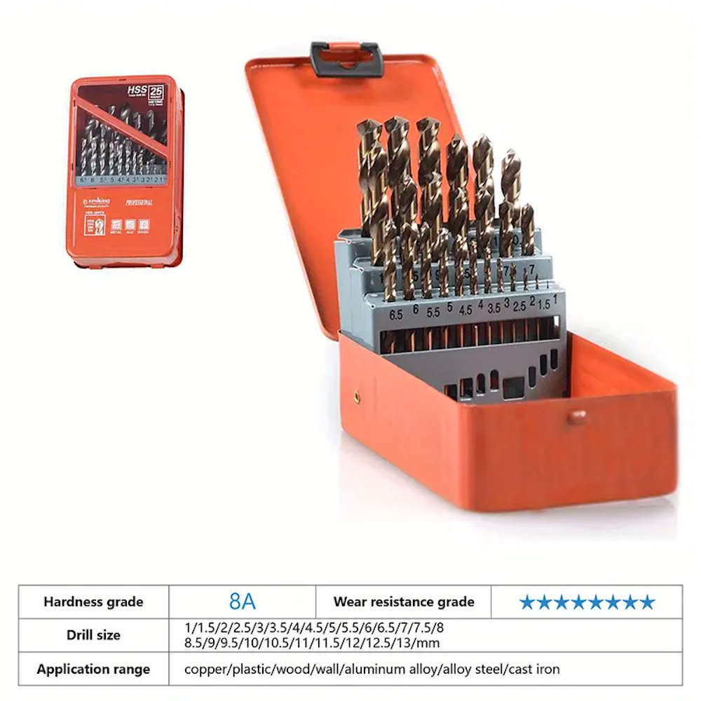 25 Piece HSS Drill Bit Set