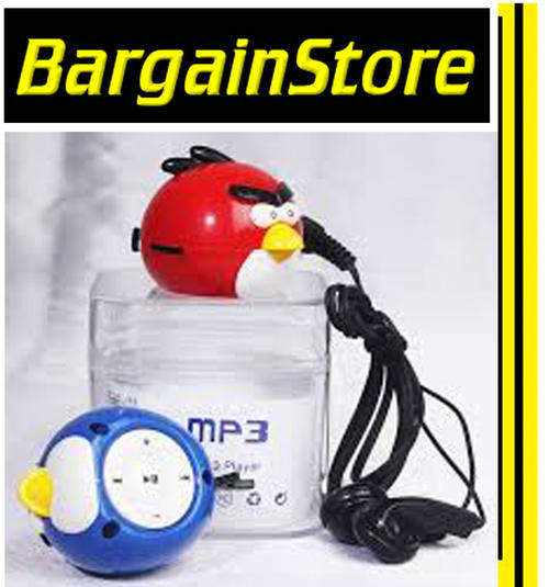 New <ANGRY BIRDS> Mp3 PLAYER!!!! Plug & Play. With microSD slot for easy management of files!