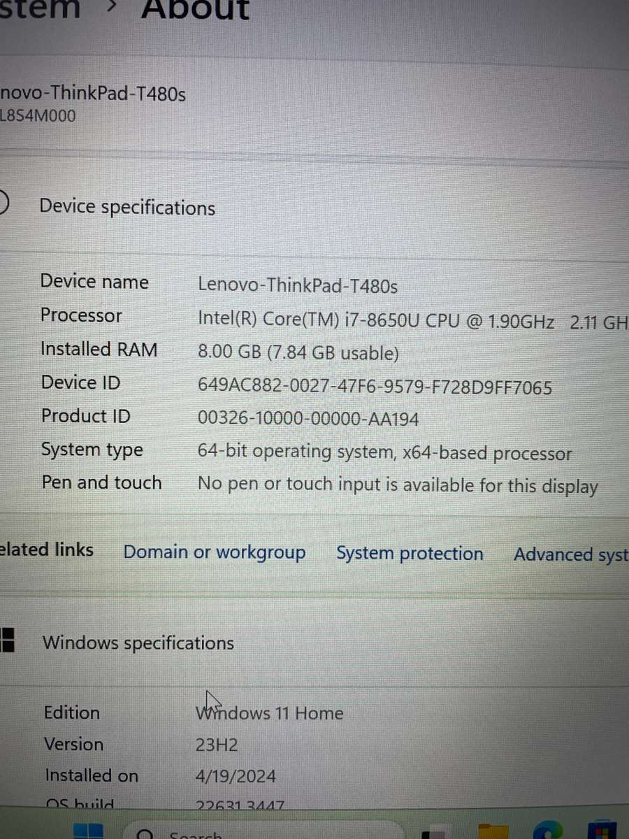 Lenovo ThinkPad T480s i7-8650U/8GB/256GB