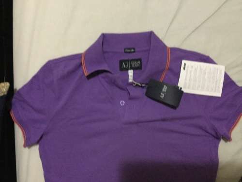 Brand new Armani jeans polo shirt purple medium hugo boss Paul smith d & g