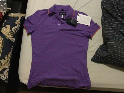 Brand new Armani jeans polo shirt purple medium hugo boss Paul smith d & g