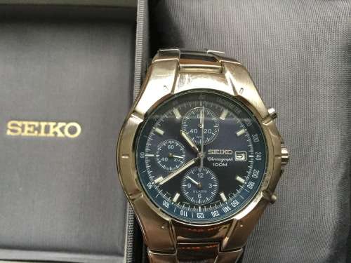 Seiko quartz chronograph excellent condition full set Omega breitling