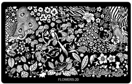 Stainless Steel Nail Stamping Plates - Flowers 20