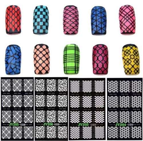 Stencil Sticker Nail Art Accessories Decoration LS01-LS12