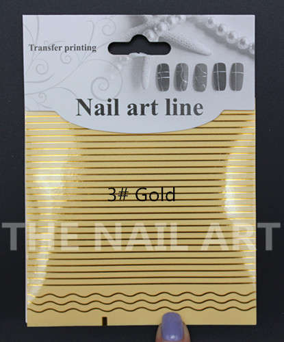 Nail Art Line Sticker - 3# Gold