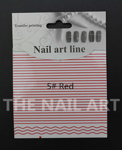 Nail Art Line Sticker - 5# Red