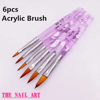 The Nail Art - 6pcs Different Acrylic Brush