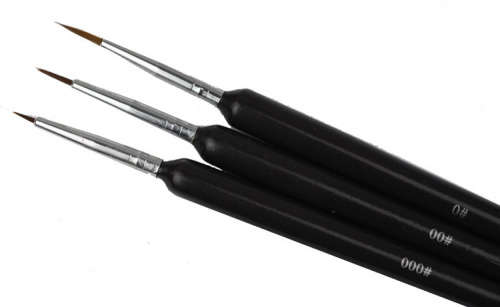 The Nail Art - 3pcs Different Size Black Drawing Brush