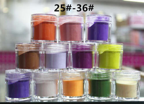 The Nail Art - Color Acrylic Powder 10g Each Mix12 colors A box 25-36