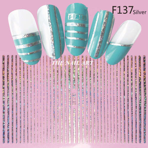 The Nail Art - Symphony line stickers F137 Silver