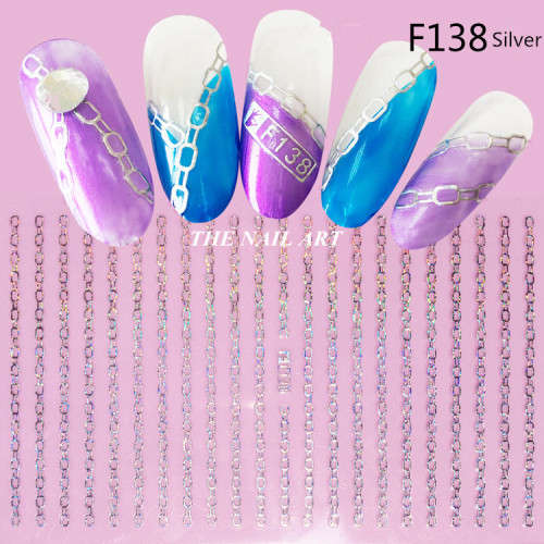 The Nail Art - Symphony line stickers F138 Silver