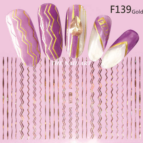 The Nail Art - Symphony line stickers F139 Gold
