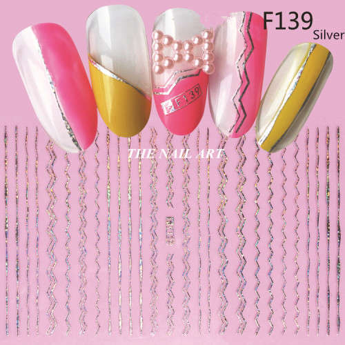 The Nail Art - Symphony line stickers F139 Silver