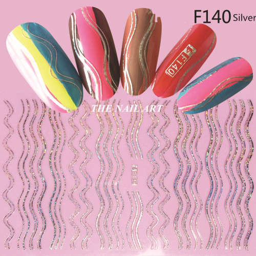 The Nail Art - Symphony line stickers F140 Silver