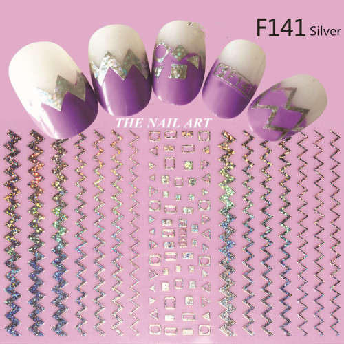 The Nail Art - Symphony line stickers F141 Silver