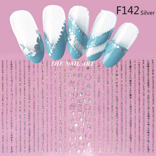 The Nail Art - Symphony line stickers F142 Silver