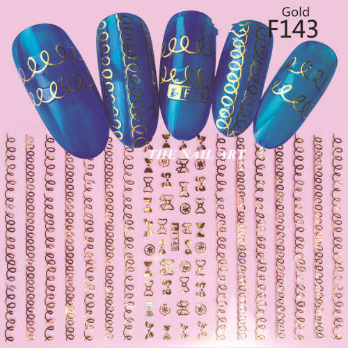 The Nail Art - Symphony line stickers F143 Gold