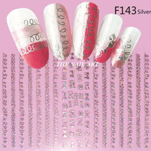 The Nail Art - Symphony line stickers F143 Silver