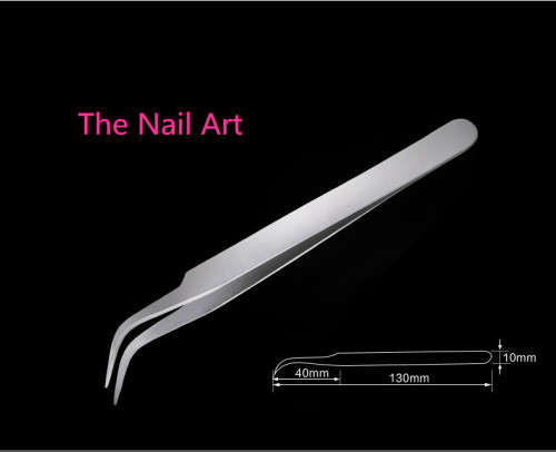 The Nail Art - Steel Bend Tweezer For Eyelash Extensions Nail Art Nippers