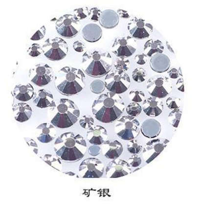 The Nail Art - Flat bottom drill mixed size - Nr.2 Silver